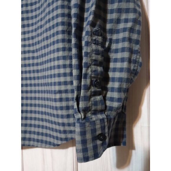 GoodFellow Shirt Men's Extra Large Navy Gray Button Front Long Sleeve Standard N - Picture 4 of 9